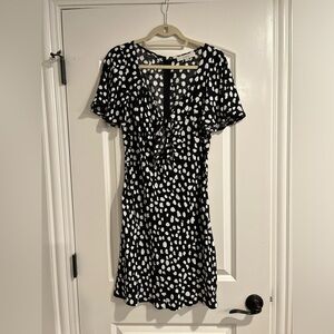 Loft tie front flare dress